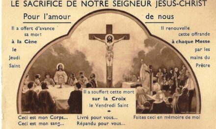 Immagine che spiega perchè il sacrificio della S. Messa è lo stesso della Croce