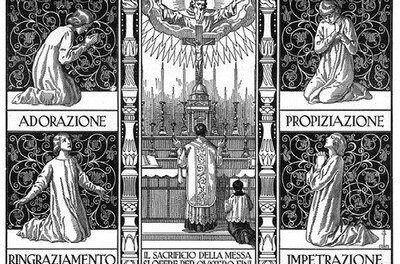 Un’immagine che spiega i 4 Fini della Santa Messa.