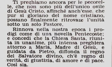 Immagine rara. Il Conc. Vat. II smentito dal testo di un santino “per il suo buon esito” (1959)