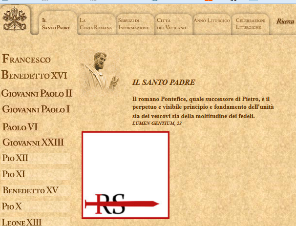 Perché sul sito del Vaticano i Papi successivi a Pio XII hanno una colorazione diversa?