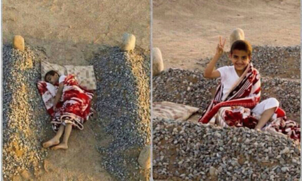 La bufala “siriana” dell’orfano tra le tombe dei genitori