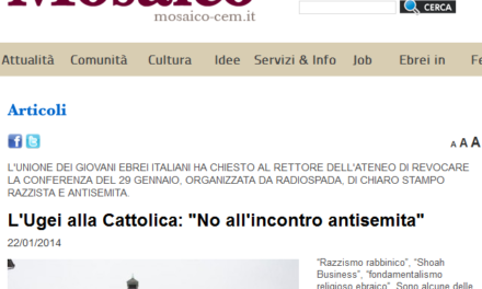 Sito della com. ebraica milanese: “non si sa cosa verrà deciso” per la conf. del 29 gennaio