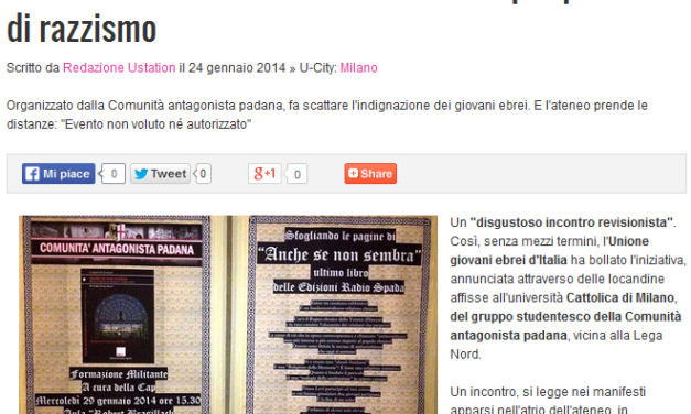 Ustation.it ci attacca e parla di “ennesimo atto di provocazione”. Ma scrive strafalcioni.