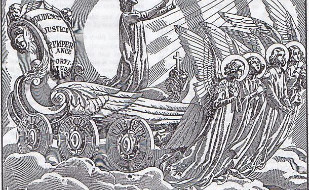 [IMMAGINE STUPENDA (13)] L’anima sorretta dalle virtù teologali e cardinali va in Cielo