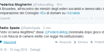 Radio Spada vs il Ministro degli esteri Mogherini. Lei parla di illegittimità?
