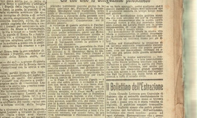 [Immagine] Anno 1921: quando in Palestina cristiani e musulmani erano “concordi” senza fare “ecumenismi”