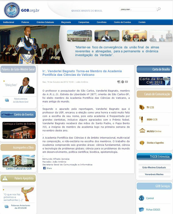 Quando Benedetto XVI nominò un massone membro dell’Accademia Pontificia delle Scienze