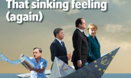 Stampa internazionale. L’Economist “gira le spalle” a Renzi: in copertina col gelato mentre affonda