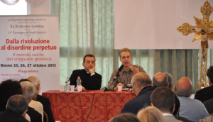 Don Mauro Tranquillo e Andrea Giacobazzi al Convegno di Studi Cattolici 2013, Rimini.