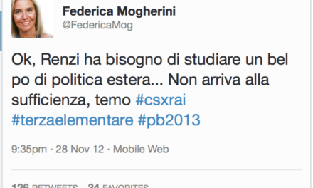 Quando la Mogherini – neo Lady PESC – diceva che Renzi era “da terza elementare”