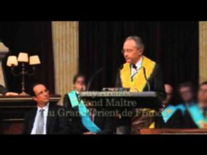 Hollande con il Gran Maestro del Grande Oriente di Francia