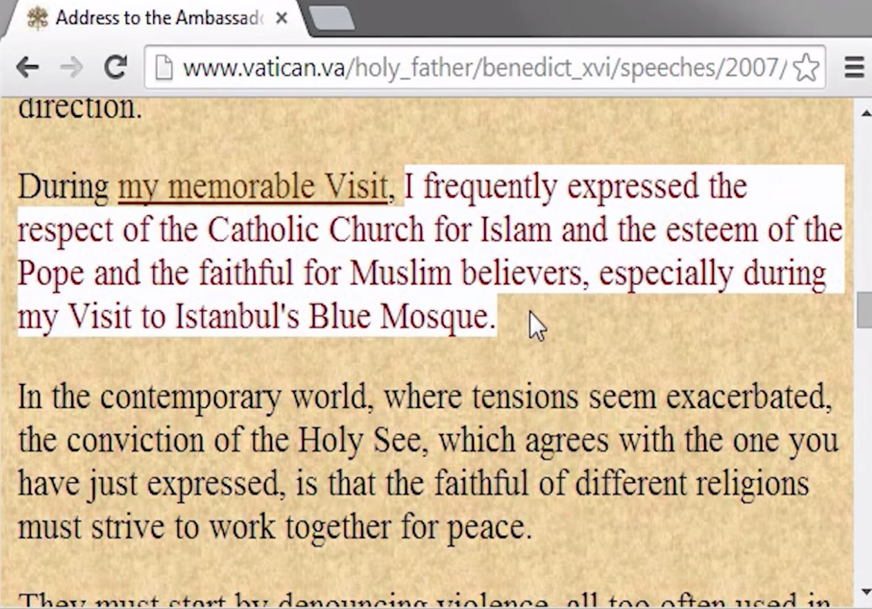 J. Ratzinger: Cattolici e Musulmani, stesso Dio? Stima per i credenti musulmani?