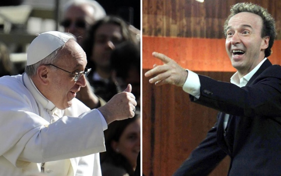 Bergoglio chiama Benigni ‘un grande artista italiano’