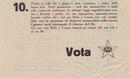 [ARCHIVIO STORICO] Perché il buon cristiano deve votare per il RE