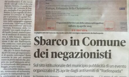 Nuova bufera mediatica contro RS. Il nostro 25 aprile indicato come ‘antisemita’