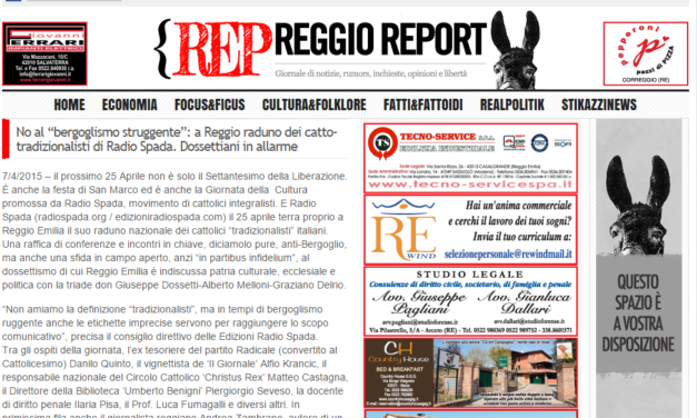 Reggio Report: giornata radiospadista del 25 aprile, ‘dossettiani in allarme’