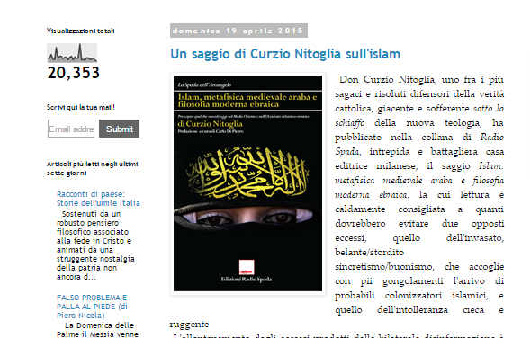 [ED. RADIO SPADA] Piero Vassallo recensisce d. Curzio Nitoglia