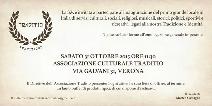 Il 31 ottobre apre ‘Traditio’ a Verona. Pronti?