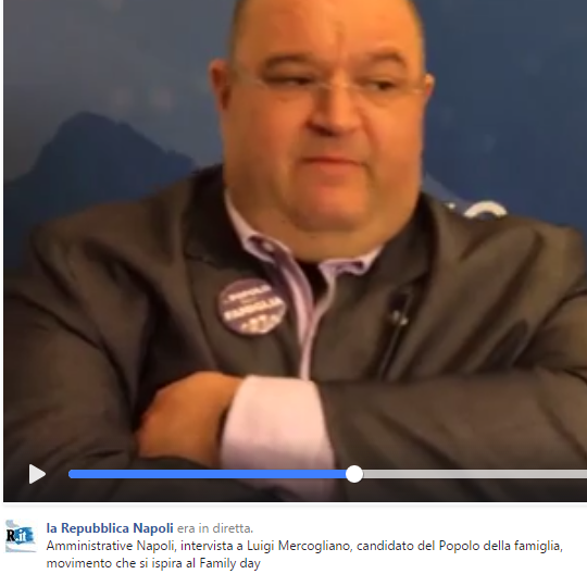 PopoloFamiglia Napoli: ‘no Cirinnà, ma sì a norme per coppie gay’ ‘siamo da vostra parte’