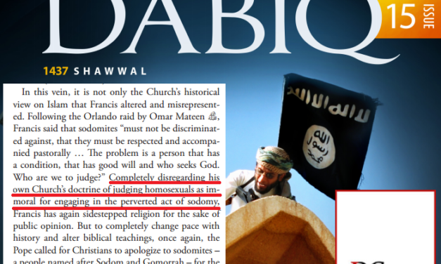 Persino la rivista ufficiale dell’ISIS riconosce: ‘Bergoglio tradisce la dottrina cattolica’