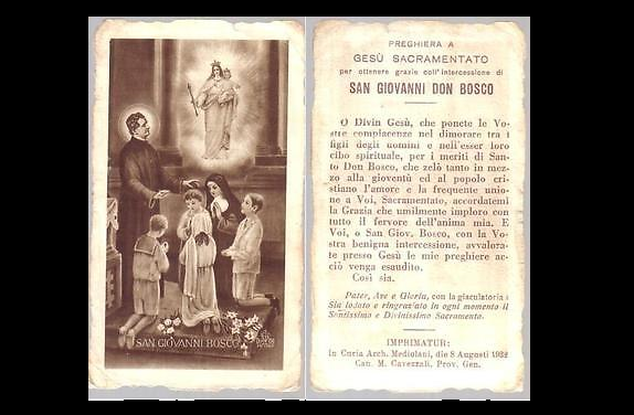 31/1: Preghiera a Gesù Sacramentato per ottenere grazie coll’intercessione di San Giovanni Bosco