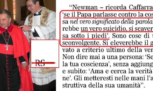 Caffarra rilancia citando Newman: ‘se Papa parla contro coscienza si scava fossa sotto i piedi’, ‘Amoris Laetitia crea grande confusione’