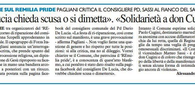Il consigliere Pagliani scende in campo: interrogazione contro la locandina blasfema della festa del gay pride