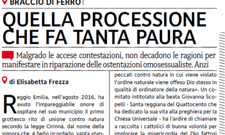 E. Frezza dal quotidiano La Croce: ‘Sputateci pure addosso, il 3 giugno ci saremo e sfileremo orgogliosi’