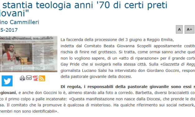 Rino Cammilleri interviene sul tema della Processione e bacchetta don Goccini: la stantia teologia anni ’70 di certi preti ‘giovani’