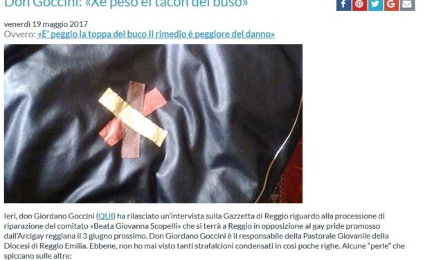 Militia Christi aderisce e ‘Cultura Cattolica’ deplora don Goccini: ‘Mai tanti strafalcioni condensati in così poche righe’