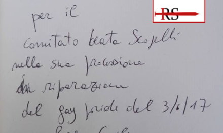 Ecco l’autografo con cui il Card. Burke dà la sua benedizione ufficiale alla Processione-riparazione del Comitato B. G. S.
