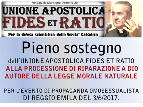 Mons. Livi aderisce alla processione in riparazione del 3 giugno!