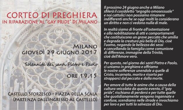 Milano e il Corteo di pubblica riparazione al gay pride