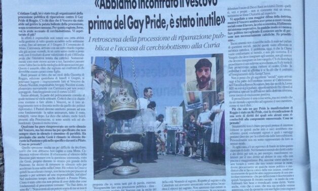 [3 GIUGNO] Nuova intervista di Cristiano Lugli che chiarisce i rapporti con la Curia