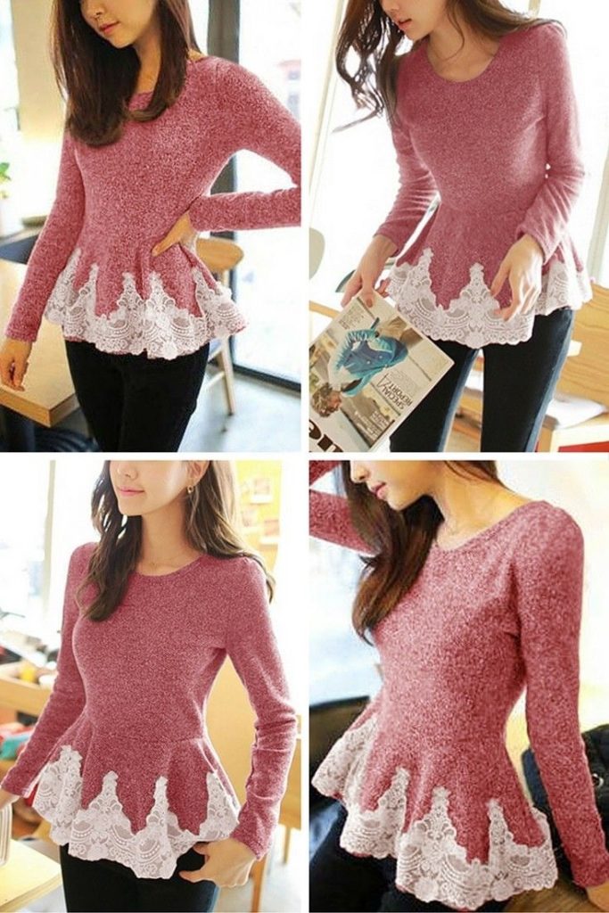 Una maglia svasata che sembra un vestitino in miniatura.