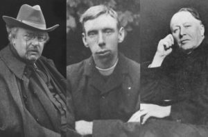 Da sx a dx: G. K. Chesterton, George Tyrrel e John Gray