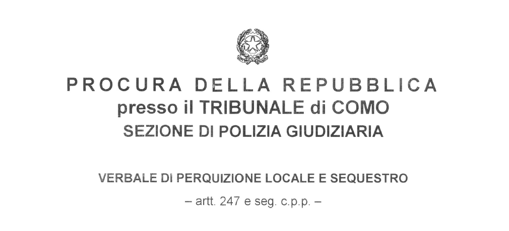 Carabinieri perquisiscono sede di RS per conto della Procura della Repubblica: indagato presidente Seveso