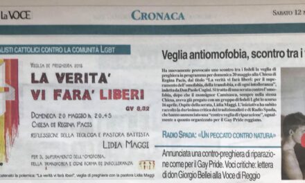 ‘La Voce’ dedica un’intera pagina ai cattolici contrari alle ‘veglie omoeretiche’