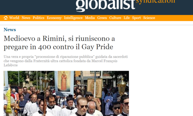 Il successo della processione di Rimini e il deragliamento dei media laicisti: ‘Medioevo a Rimini, si riuniscono a pregare in 400 contro il Gay Pride’
