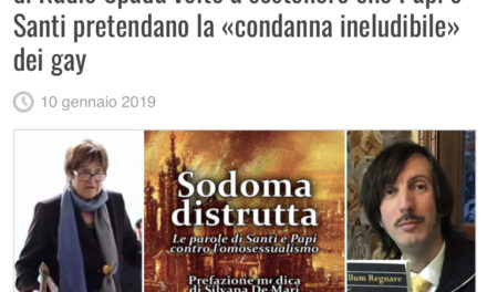 Gayburg attacca Radio Spada per il suo ultimo libro (Sodoma distrutta) con prefazione di Silvana De Mari