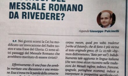 ‘Famiglia Cristiana’ nega il Sacrificio Eucaristico