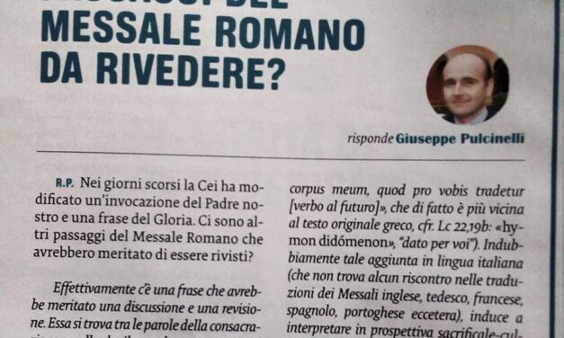 ‘Famiglia Cristiana’ nega il Sacrificio Eucaristico
