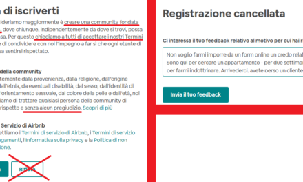 Airbnb, per trovarti una casa, chiede di rinunciare a “pregiudizi” verso gender e relativismo