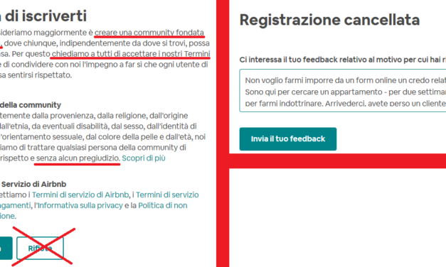 Airbnb, per trovarti una casa, chiede di rinunciare a “pregiudizi” verso gender e relativismo
