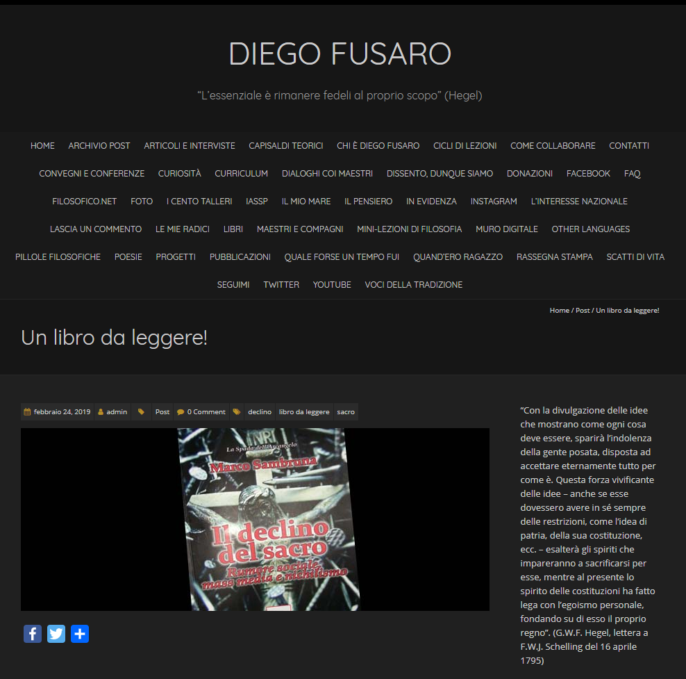 Diego Fusaro vi fa leggere Ed. Radio Spada