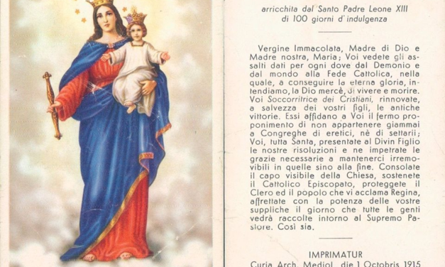 La Supplica a Maria Ausiliatrice (in un antico santino)