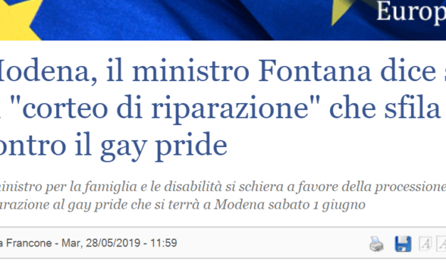 Il Giornale rilancia l’esclusiva di Radio Spada sul plauso del min. Fontana alla processione di riparazione