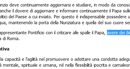 Bergoglio ai Nunzi: non unitevi a blog o a gruppi ostili al Papa