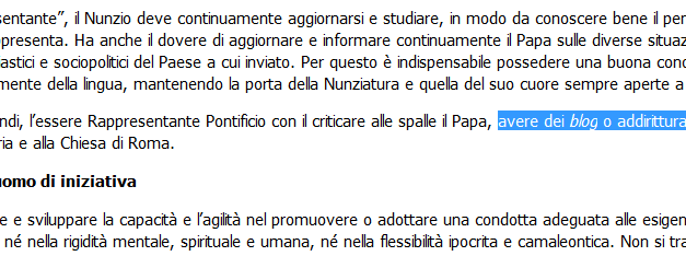 Bergoglio ai Nunzi: non unitevi a blog o a gruppi ostili al Papa