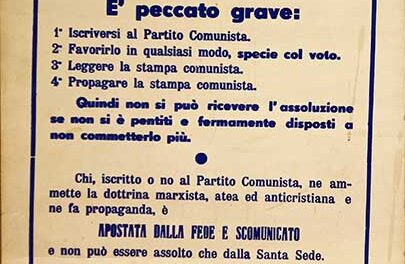 La scomunica ai comunisti.